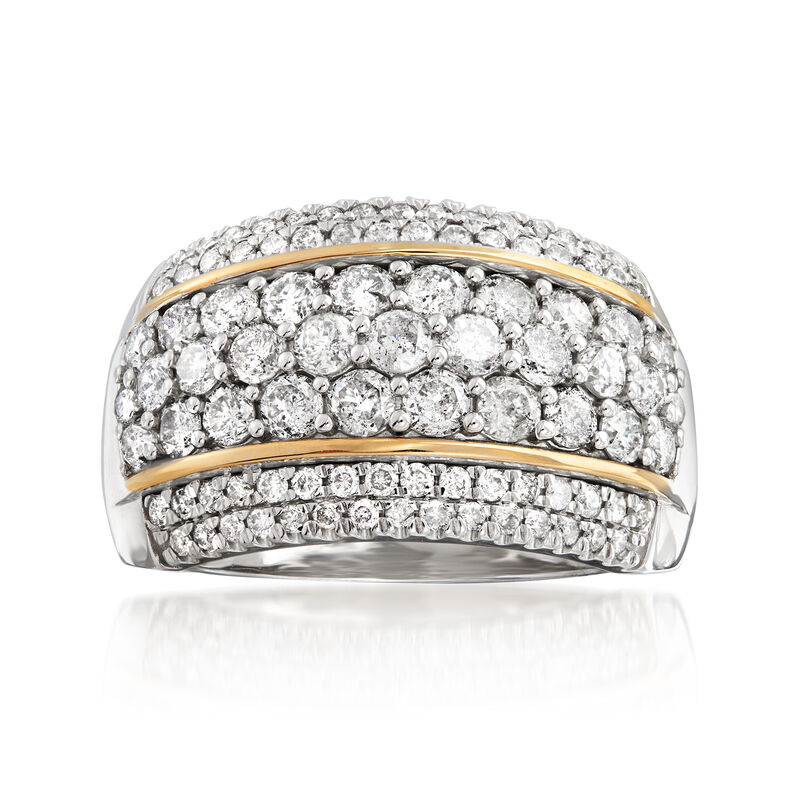 2.00 ct. t.w. Diamond Dome Ring in Sterling Silver with 14kt Yellow Gold image number 0