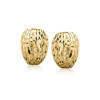 C. 1990 Vintage 14kt Yellow Gold Curved Earrings