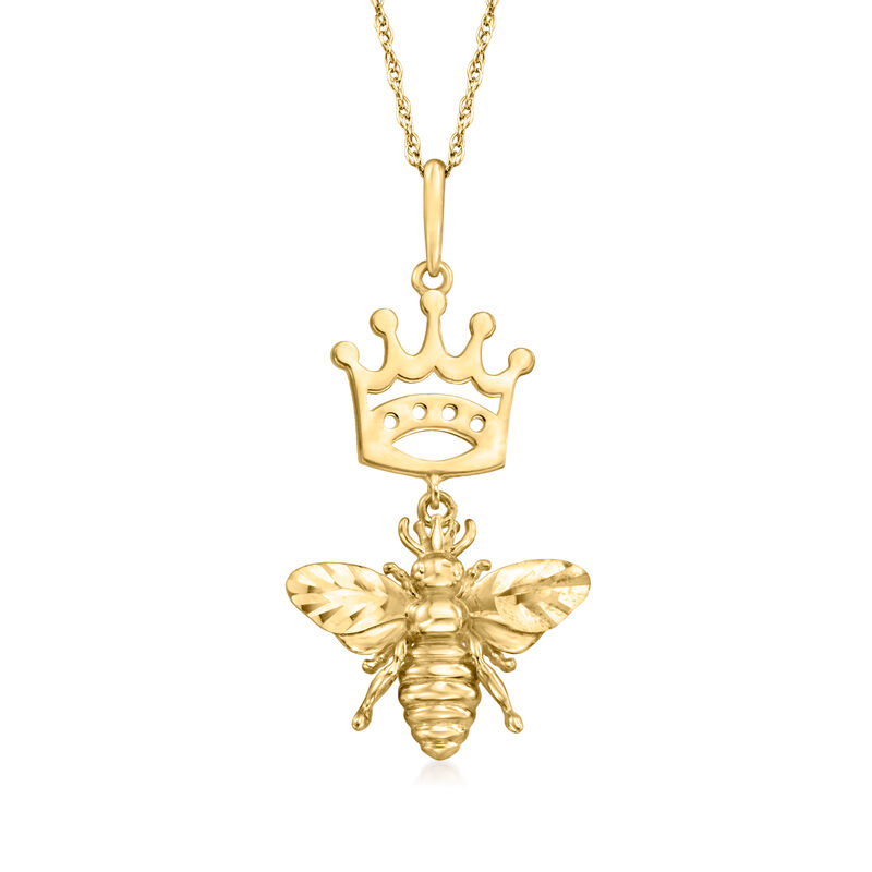 14kt Yellow Gold Queen Bee Pendant Necklace image number 0