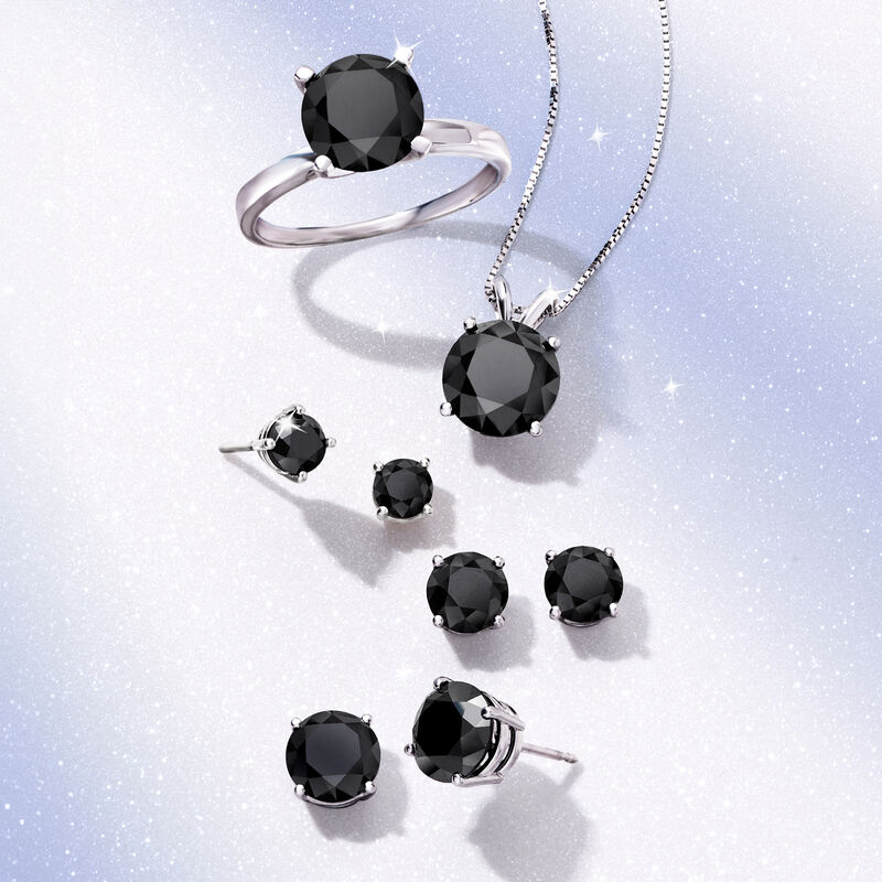 1.00 ct. t.w. Black Diamond Stud Earrings in 14kt White Gold image number 2