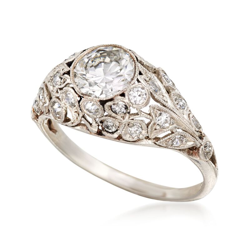 C. 2000 Vintage 1.22 ct. t.w. Diamond Ring in Platinum image number 3