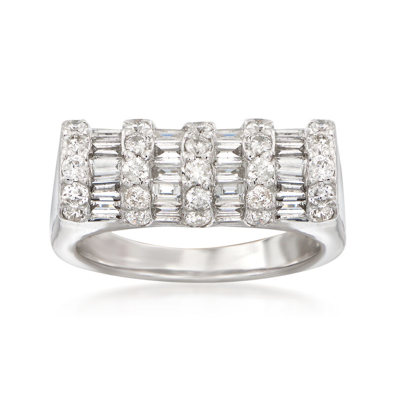 1.74 ct. t.w. Baguette and Round Diamond Ring in 14kt White Gold image number 0