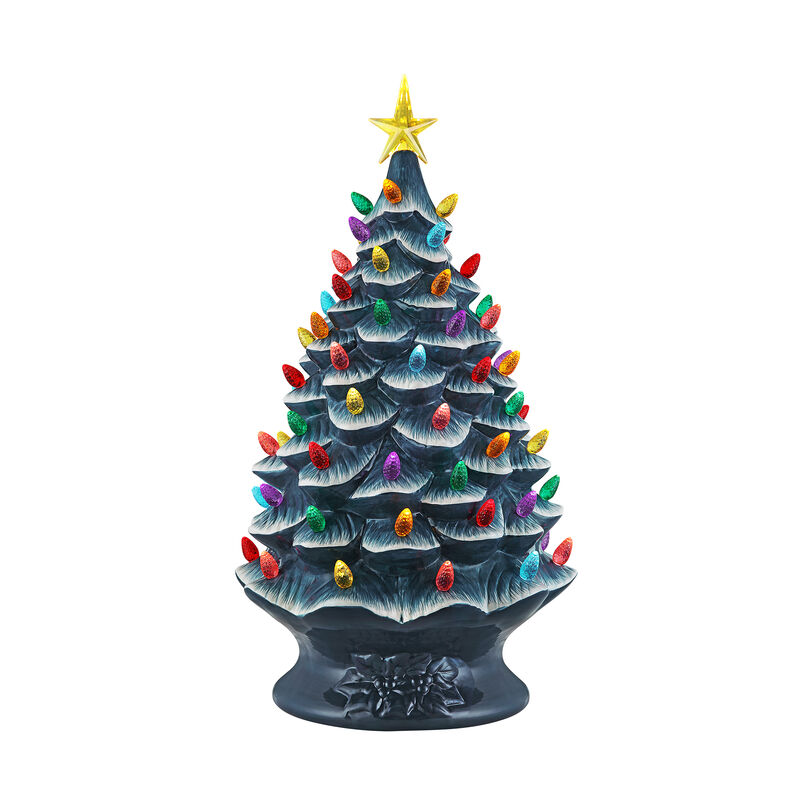 Mr. Christmas "Nostalgic" Ceramic Christmas Tree - 24"H Country Blue image number 1