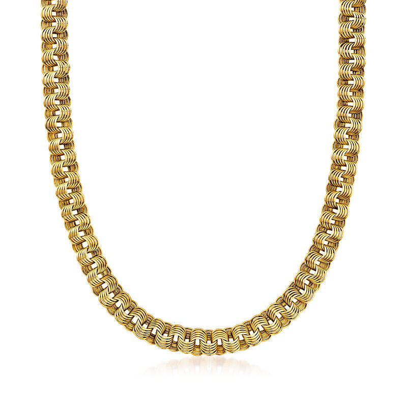 C. 1970 Vintage 14kt Yellow Gold Fancy-Link Necklace image number 0