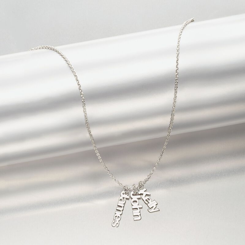 Sterling Silver Personalized Name Charm Necklace image number 2