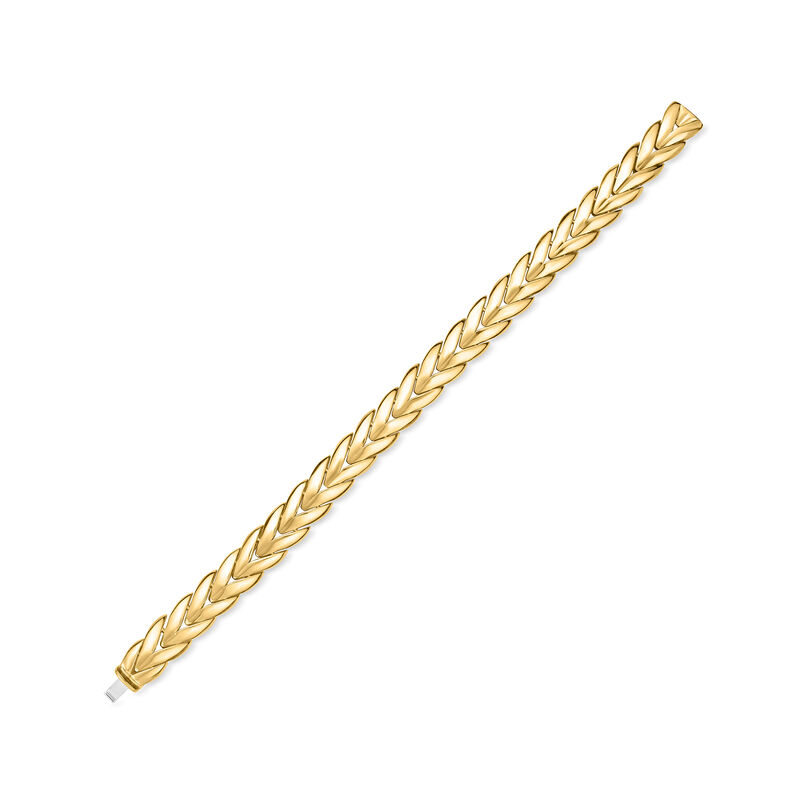Italian 14kt Yellow Gold Chevron Bracelet. 7.5" image number 1