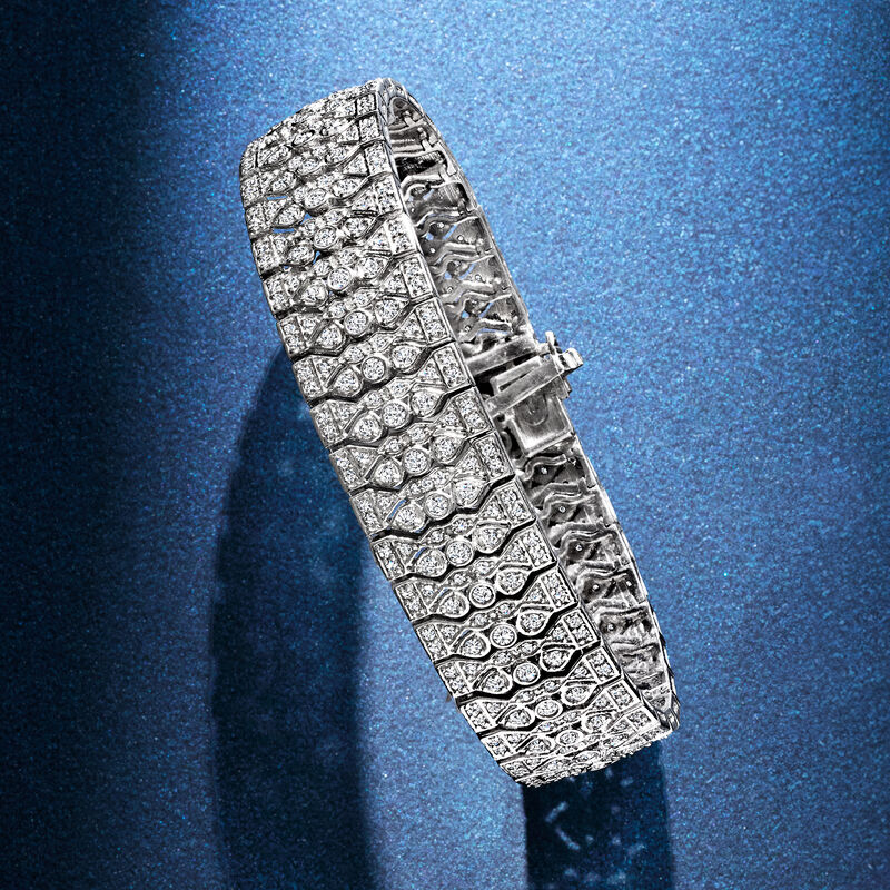 5.00 ct. t.w. Diamond Vintage-Style Bracelet in Sterling Silver image number 2