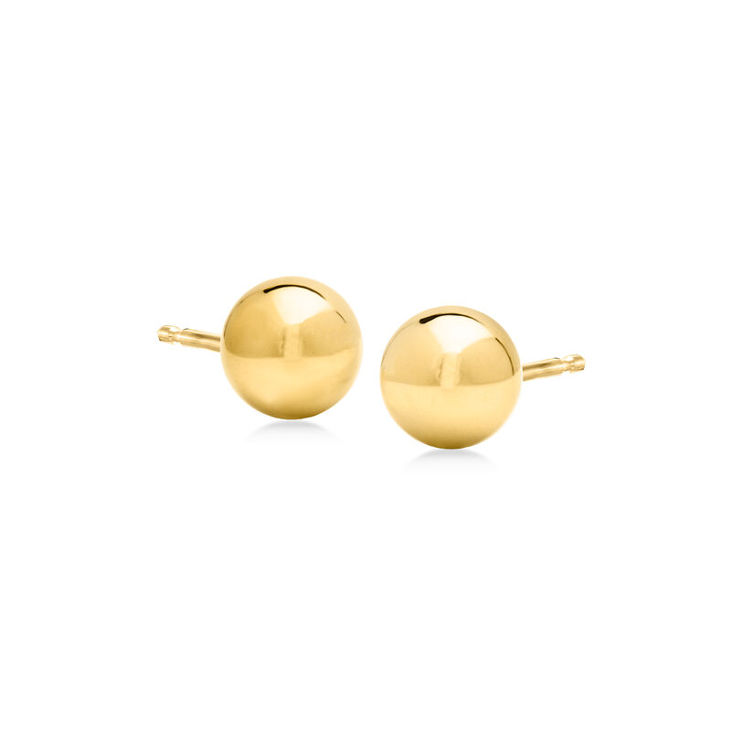 7mm 14kt Yellow Gold Ball Stud Earrings image number 0