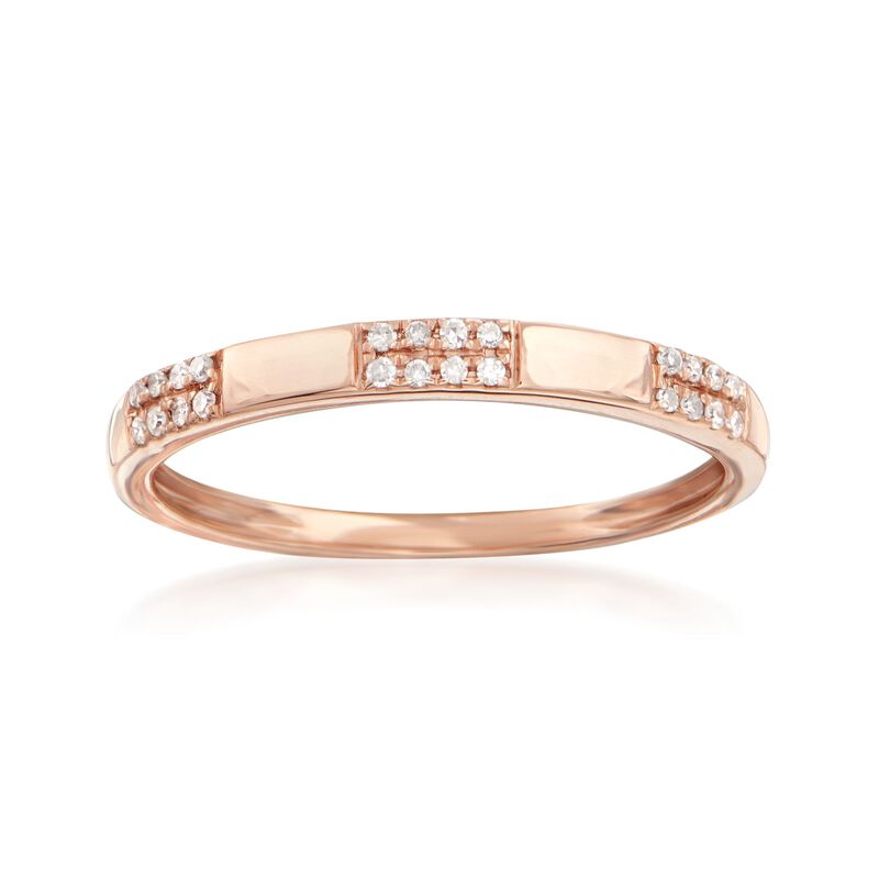 Diamond-Accented Section Ring in 14kt Rose Gold image number 0