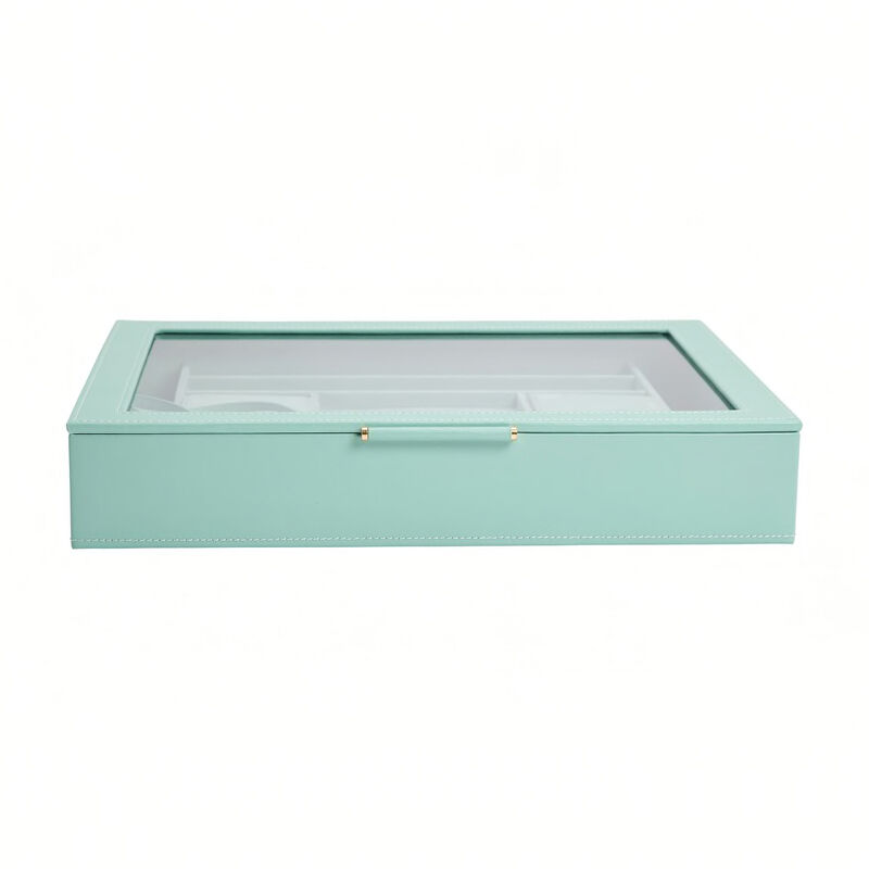 WOLF &quot;Sophia&quot; Jade Leather Jewelry Box with Window image number 7