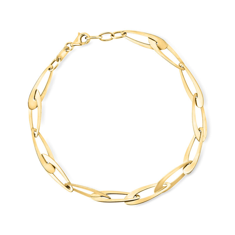 Italian 14kt Yellow Gold Elongated-Link Bracelet. 7.5" image number 0