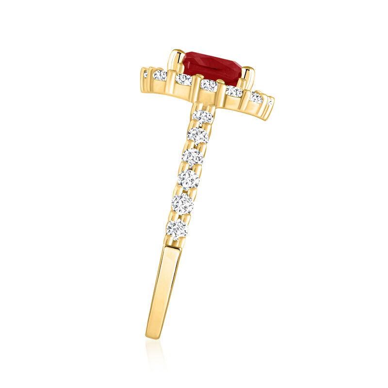 2.70 Carat Garnet Ring with .84 ct. t.w. Diamonds in 14kt Yellow Gold image number 1