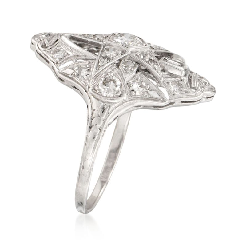C. 1980 Vintage .85 ct. t.w. Diamond Dinner Ring in Platinum image number 2