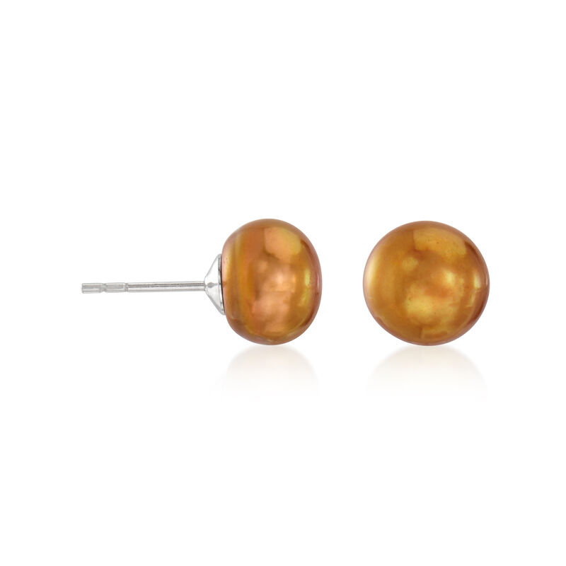 8-8.5mm Multicolored Cultured Pearl Jewelry Set: Eight Pairs of Stud Earrings with Sterling Silver  image number 8