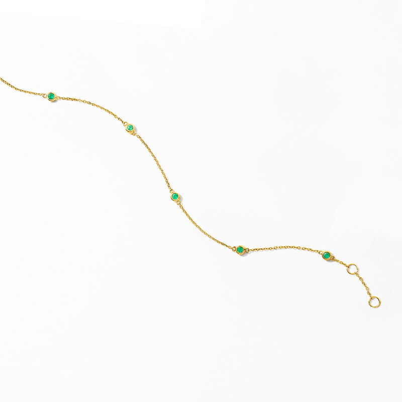 .20 ct. t.w. Emerald Station Bracelet in 14kt Yellow Gold image number 1