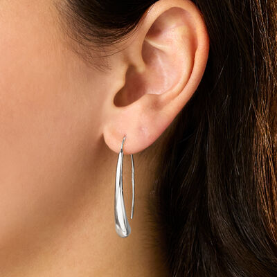 Sterling Silver Curved Drop Earrings