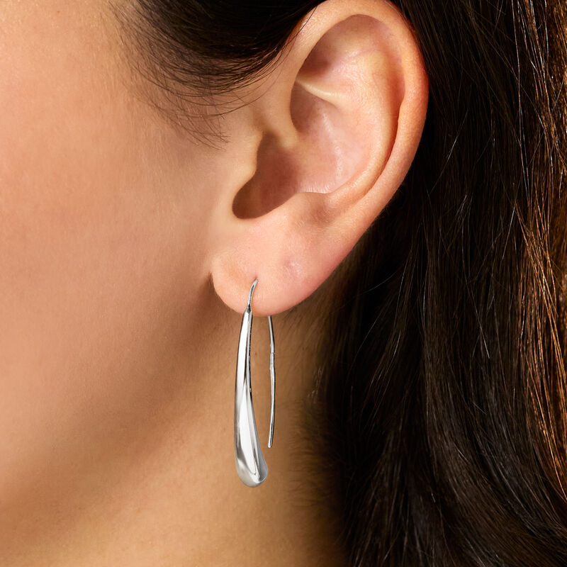 Sterling Silver Curved Drop Earrings  image number 3