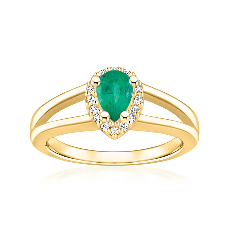 .40 Carat Emerald Ring with .10 ct. t.w. Diamonds in 14kt Yellow Gold. Size 9 image number 0
