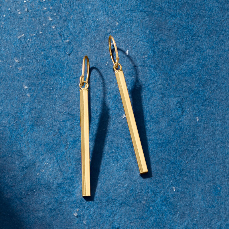 14kt Yellow Gold Linear Drop Earrings image number 3