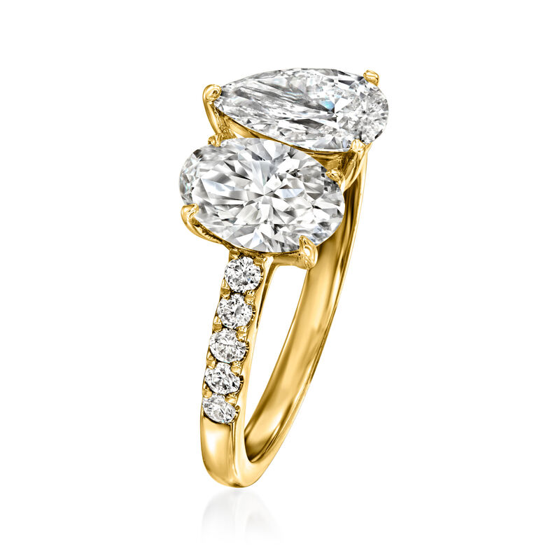 2.25 ct. t.w. Lab-Grown Diamond Toi et Moi Ring in 14kt Yellow Gold image number 2