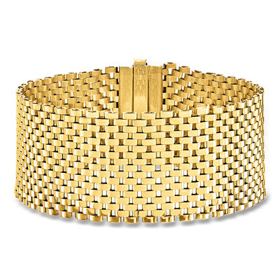Italian 14kt Yellow Gold Wide Link Bracelet