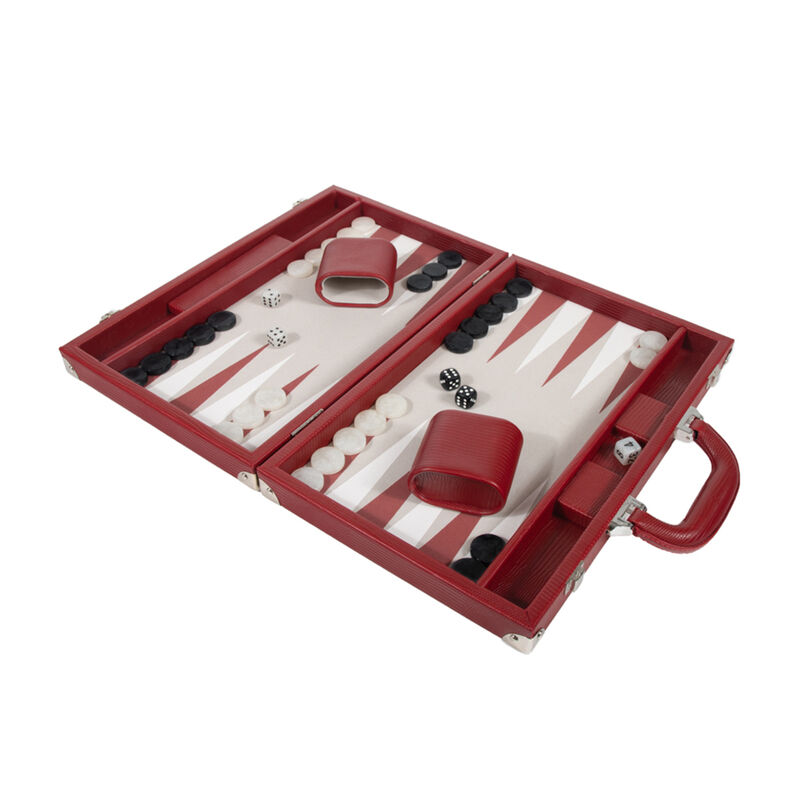 Brouk & Co. &quot;Bradley&quot; Red Vegan Leather Backgammon Set image number 0