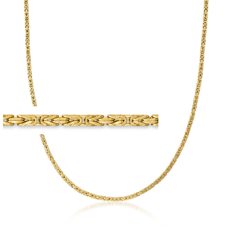 Italian 18kt Yellow Gold Square Byzantine Necklace image number 0