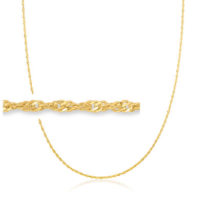 Italian 1.5mm 18kt Gold Over Sterling Adjustable Singapore-Chain Necklace