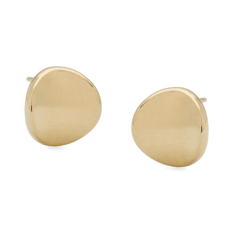 14kt Yellow Gold Curved Button Earrings image number 0