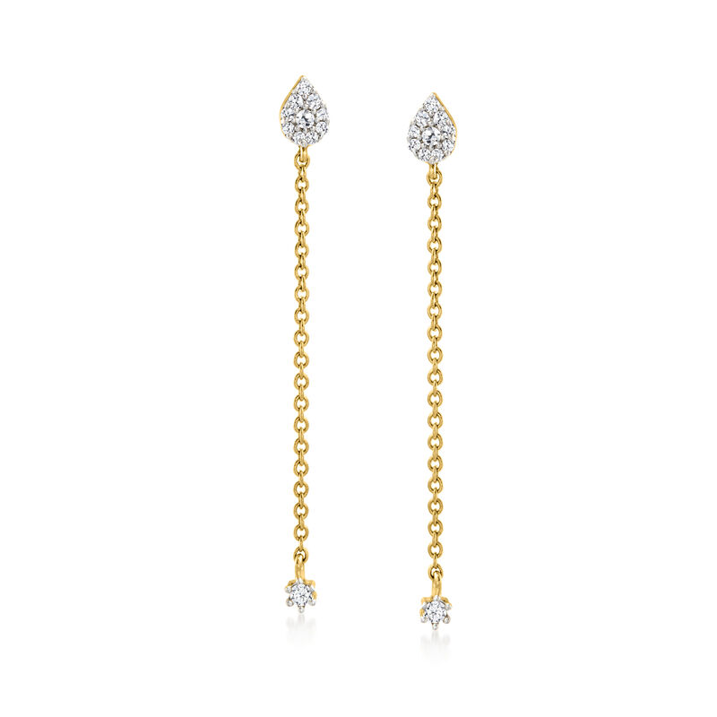 .10 ct. t.w. Diamond Teardrop Earrings in 10kt Yellow Gold  image number 0