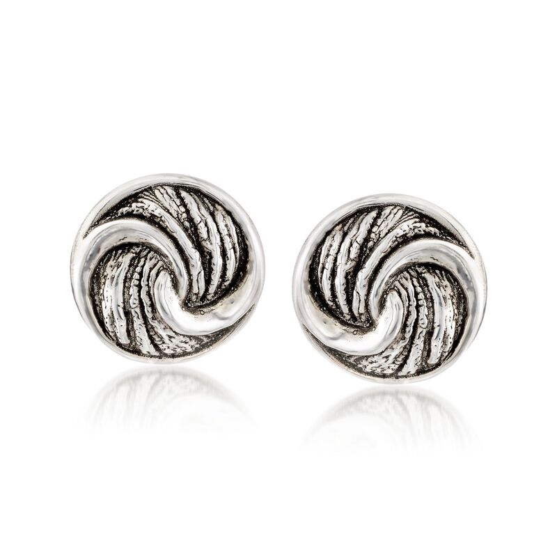 Sterling Silver Circle Knot Earrings image number 0