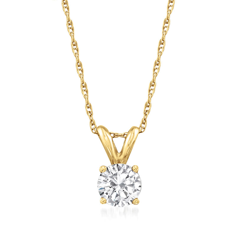 .50 Carat Diamond Solitaire Necklace in 14kt Yellow Gold image number 0