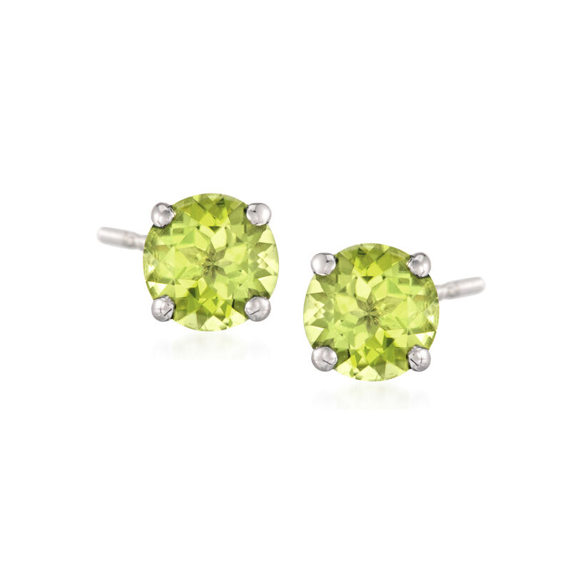 1.80 ct. t.w. Peridot Stud Earrings in 14kt White Gold image number 0