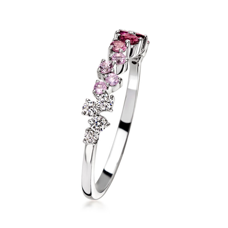 .30 ct. t.w. Multi-Gemstone Ring with Lab-Grown Diamonds in Sterling Silver image number 2