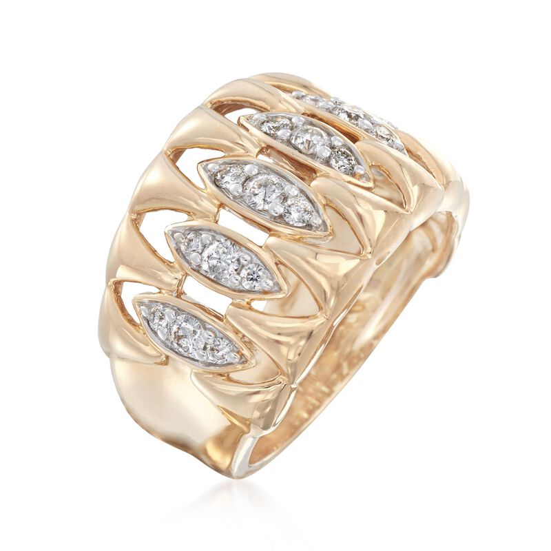 .60 ct. t.w. Diamond Marquise-Shaped Openspace Ring in 14kt Yellow Gold image number 2