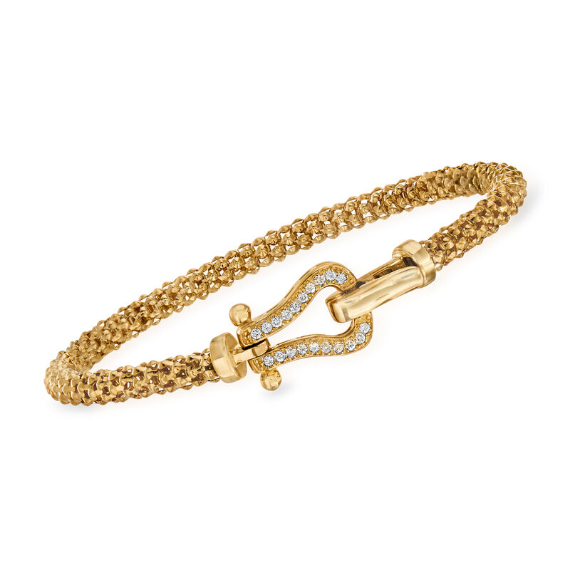 Phillip Gavriel &quot;Popcorn&quot; .20 ct. t.w. Diamond Bracelet in 14kt Yellow Gold. 7.5&quot; image number 0