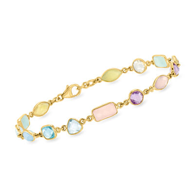 Pastel Multi-Gemstone Bracelet in 18kt Gold Over Sterling
