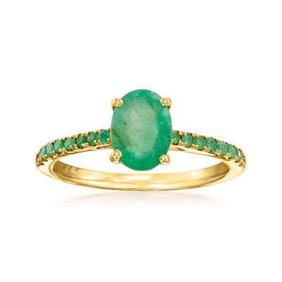 1.50 ct. t.w. Emerald Ring in 18kt Gold Over Sterling