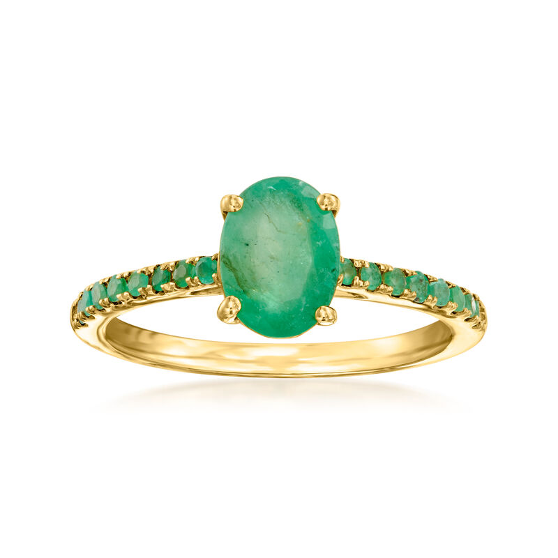 1.50 ct. t.w. Emerald Ring in 18kt Gold Over Sterling image number 0
