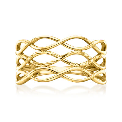 10kt Yellow Gold Open-Space Wave Ring
