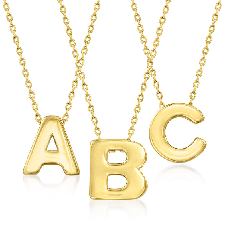 14kt Yellow Gold Mini Initial Necklace image number 0
