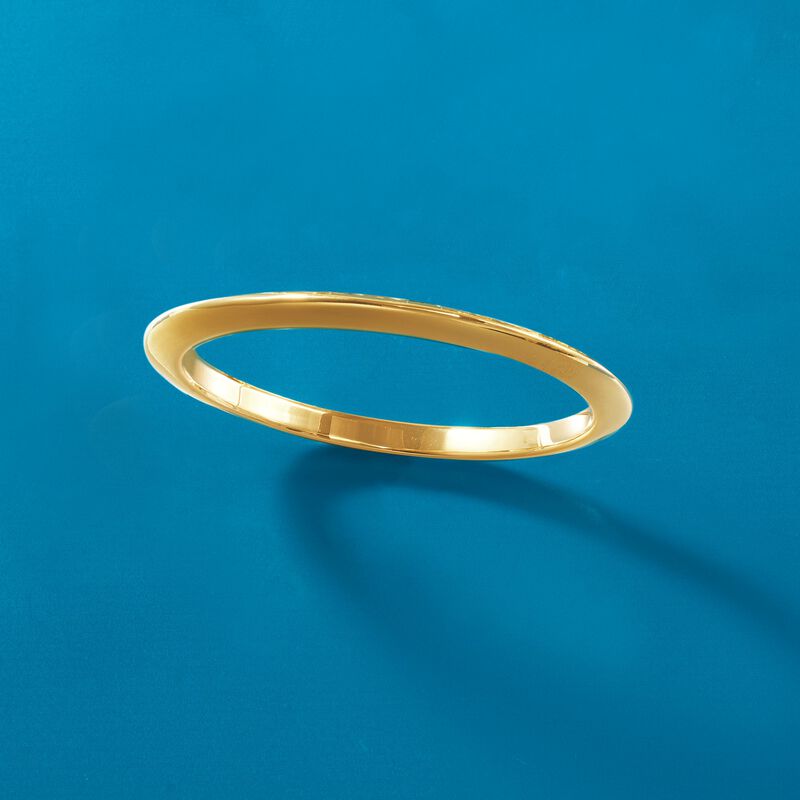 Italian Andiamo 14kt Yellow Gold Narrow Bangle Bracelet. 7.5&quot; image number 3