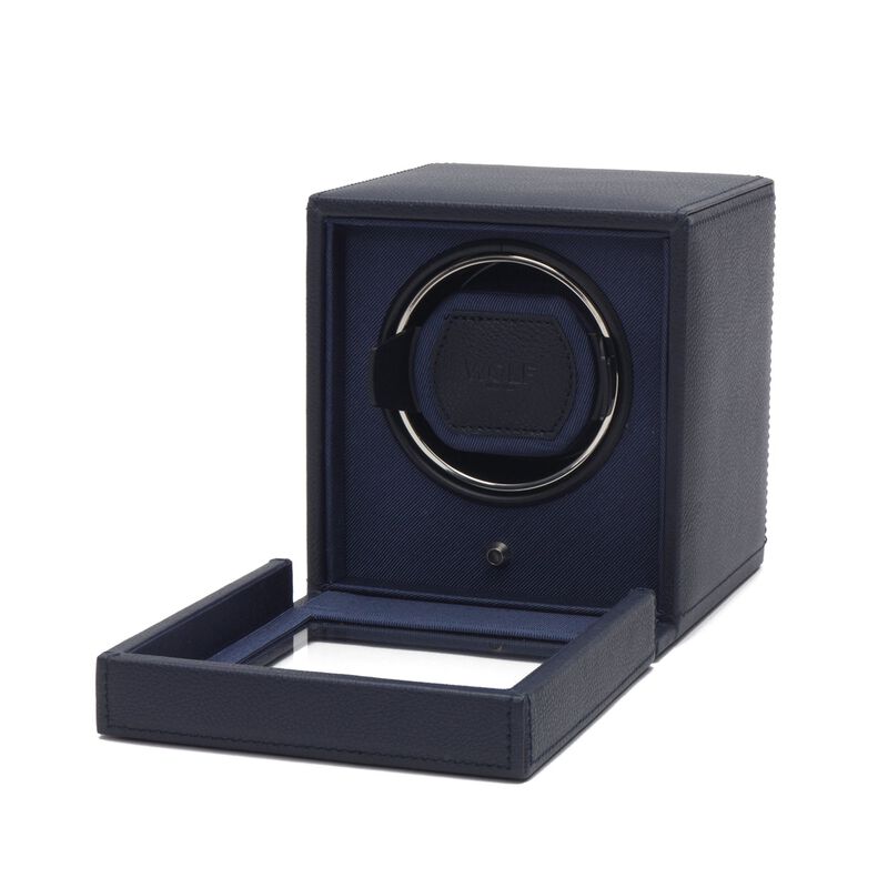 WOLF &quot;Cub Winder&quot; Navy Single Watch Winder with Cover  image number 1