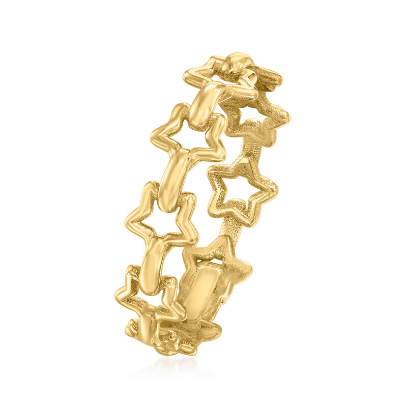 Italian 14kt Yellow Gold Openwork Star Ring image number 2
