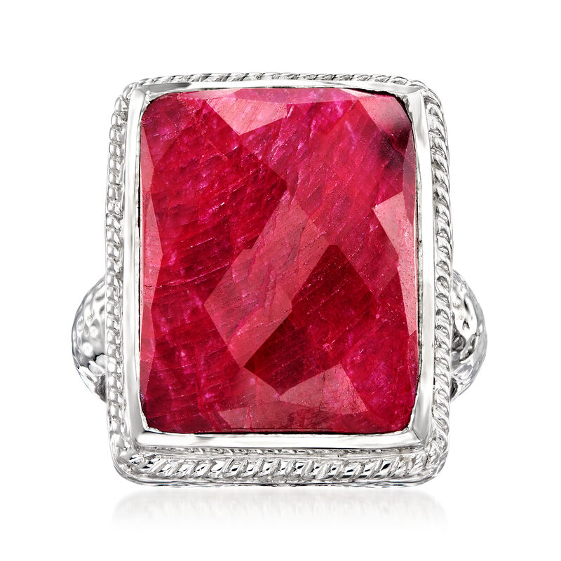 17.00 Carat Ruby Ring in Sterling Silver image number 0