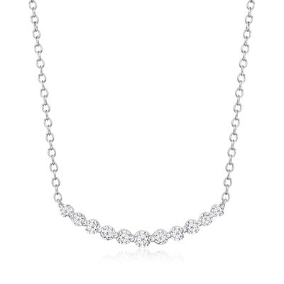 .50 ct. t.w. Lab-Grown Diamond Curved Bar Necklace in Sterling Silver