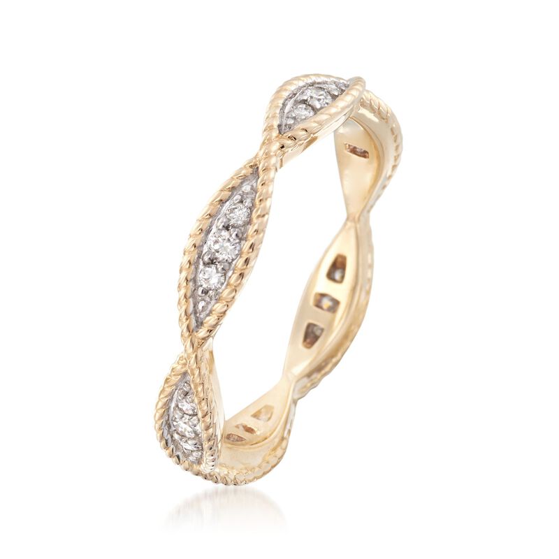 .25 ct. t.w. Diamond Twisted Eternity Band in 14kt Yellow Gold image number 2