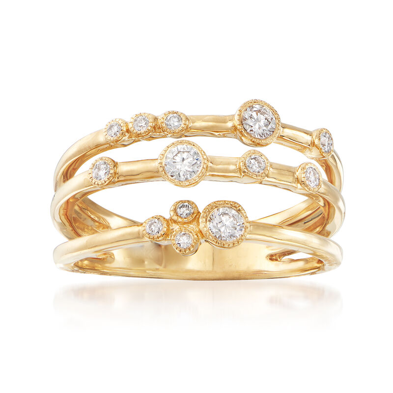 . 31 ct. t.w. Diamond Three-Row Ring in 18kt Yellow Gold image number 0