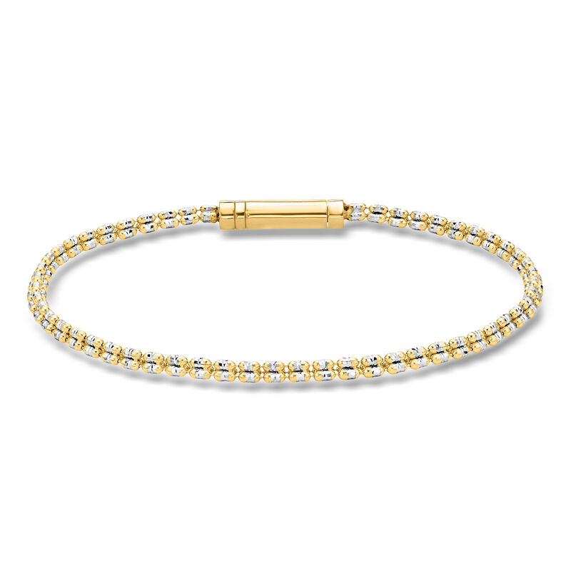 14kt Two-Tone Gold Ice-Chain Bracelet. 7" image number 0