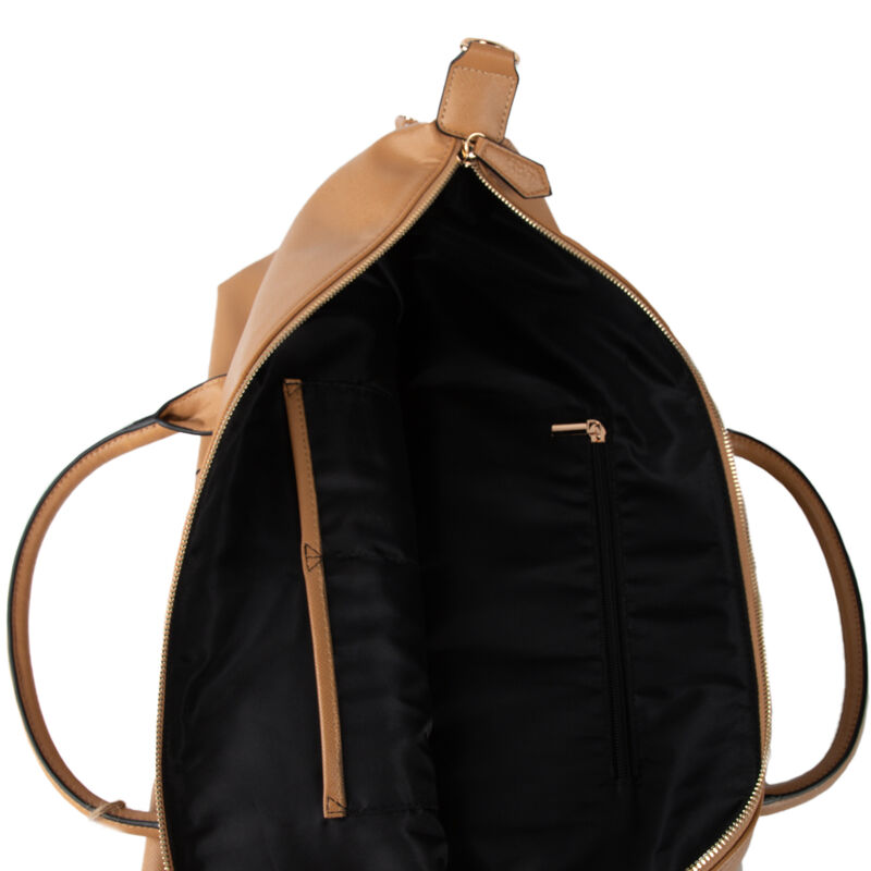 Brouk & Co. &quot;Alexa&quot; Faux Taupe Leather Duffel Bag image number 4